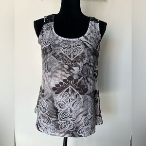 Apt. 9 Black and White Graphic Sleeveless Tank Top